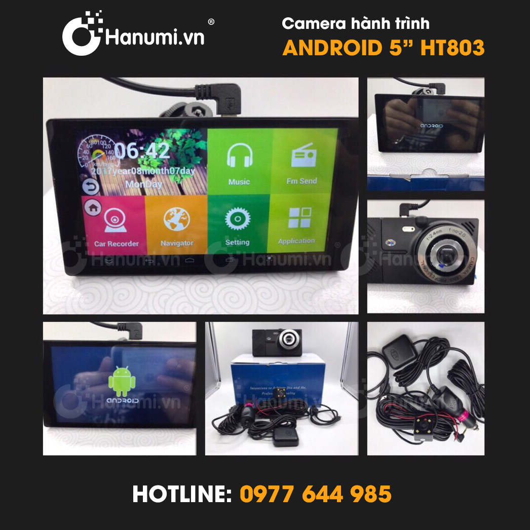 Camera hành trình dùng hệ điều hành andoird 5" HT803